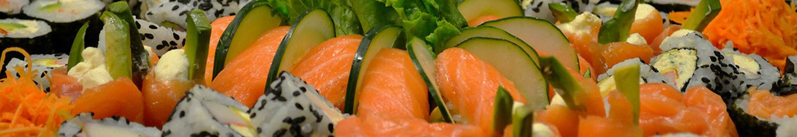Eating Sushi at Lucky 110 Sushi restaurant in Huntington Station, NY.